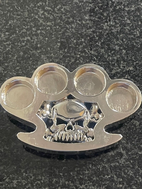 Rock Rebel Other - Silver Skull Knuckle Duster Belt Buckle